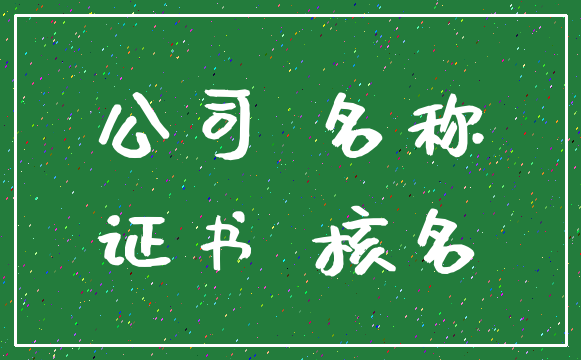 公司 名称_证书 核名