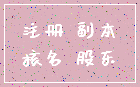 注册 副本_核名 股东