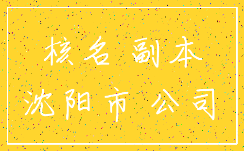核名 副本_沈阳市 公司