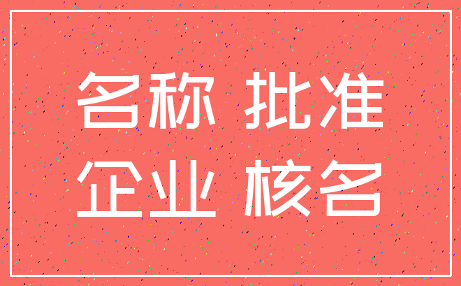 名称 批准_企业 核名