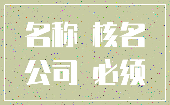名称 核名_公司 必须