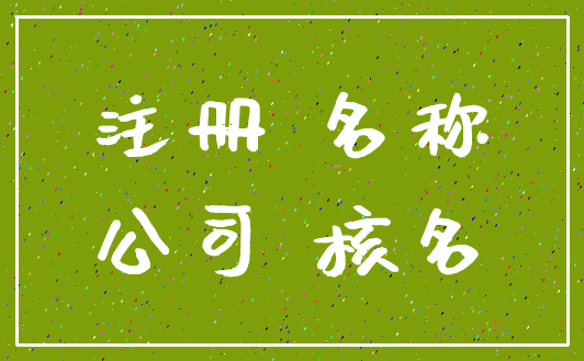 注册 名称_公司 核名