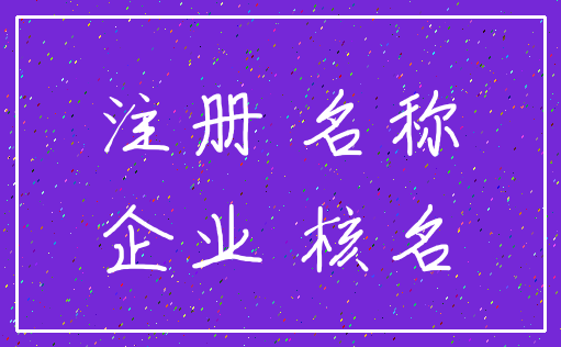 注册 名称_企业 核名