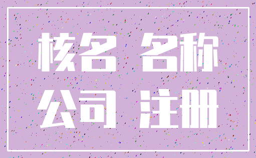 核名 名称_公司 注册