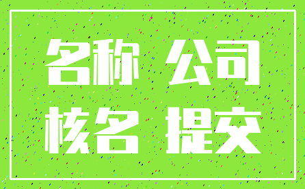 名称 公司_核名 提交