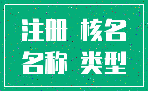 注册 核名_名称 类型
