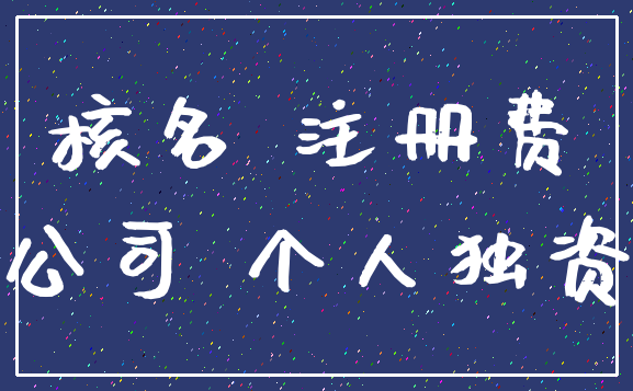 核名 注册费_公司 个人独资