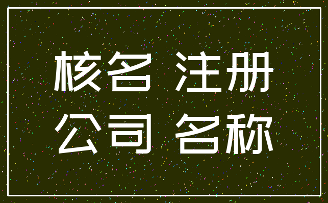核名 注册_公司 名称