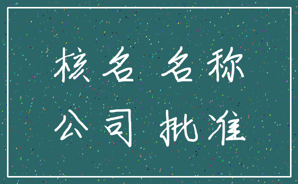核名 名称_公司 批准