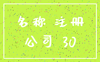 名称 注册_公司 30