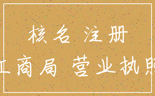 核名 注册_工商局 营业执照