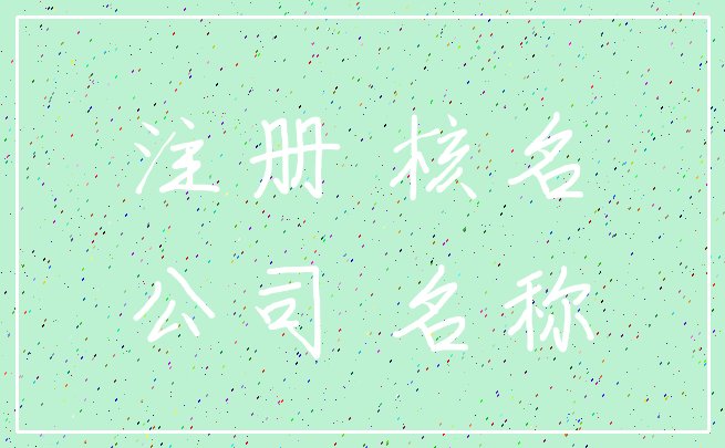 注册 核名_公司 名称