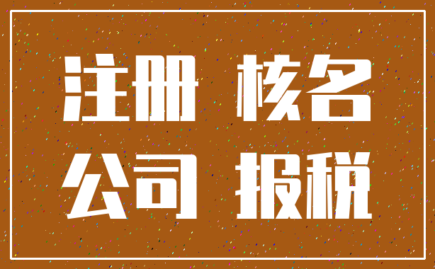 注册 核名_公司 报税