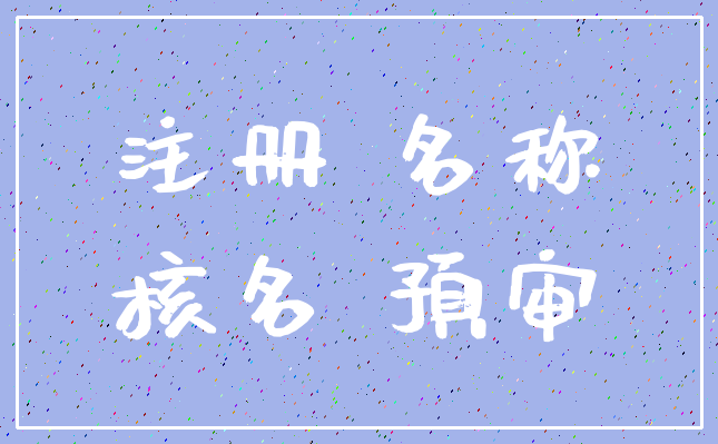 注册 名称_核名 预审