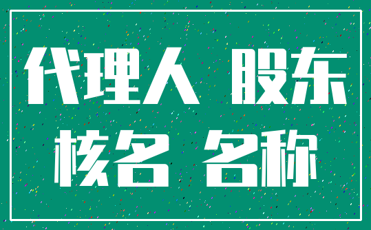 代理人 股东_核名 名称