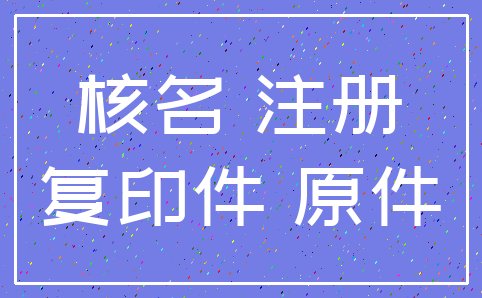 核名 注册_复印件 原件