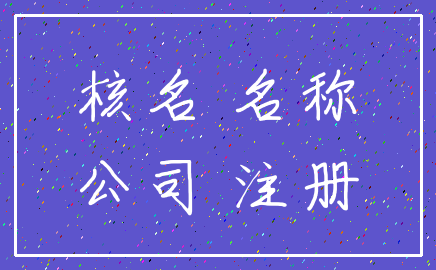 核名 名称_公司 注册