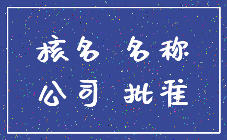 核名 名称_公司 批准