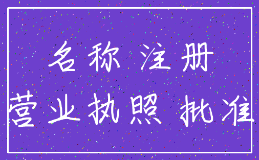 名称 注册_营业执照 批准