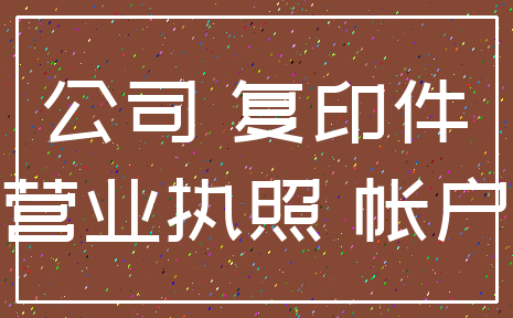 公司 复印件_营业执照 帐户