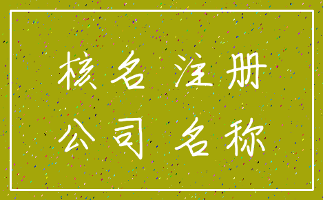 核名 注册_公司 名称