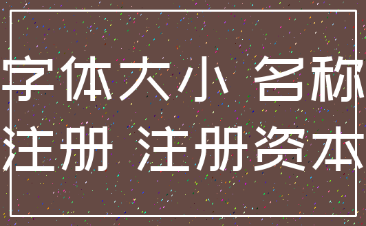 字体大小 名称_注册 注册资本