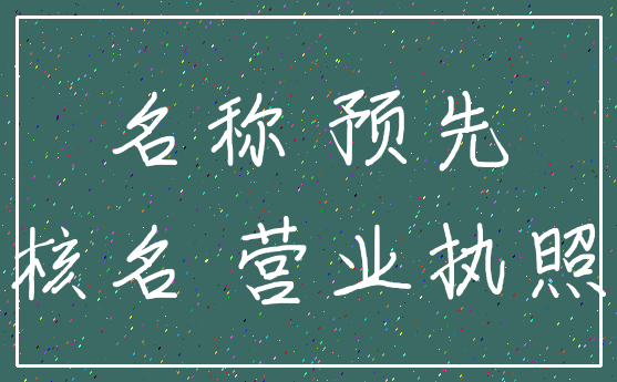 名称 预先_核名 营业执照