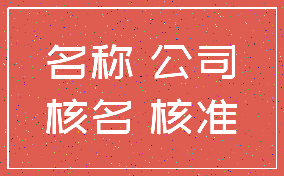 名称 公司_核名 核准