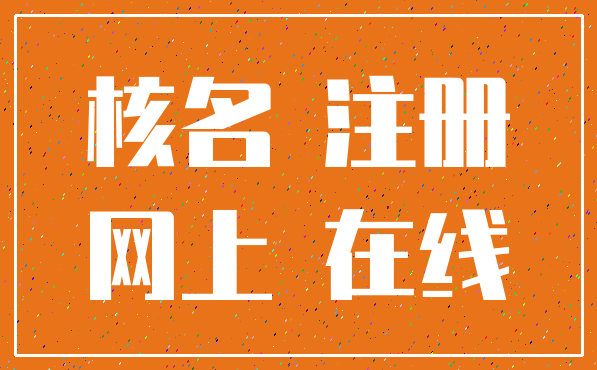 核名 注册_网上 在线