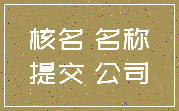 核名 名称_提交 公司