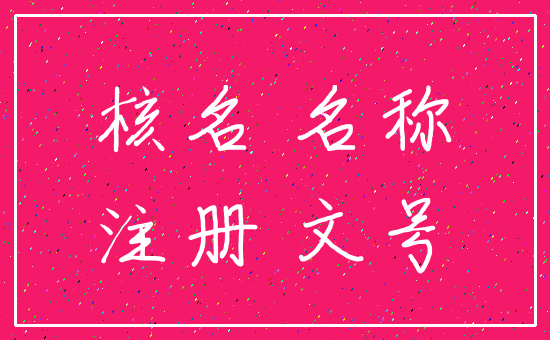 核名 名称_注册 文号