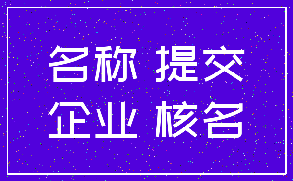 名称 提交_企业 核名