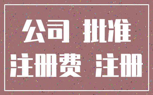 公司 批准_注册费 注册
