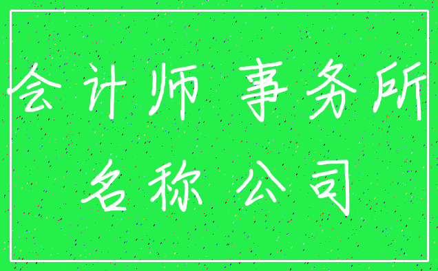 会计师 事务所_名称 公司