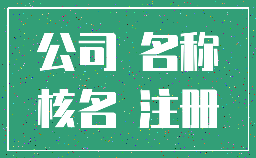 公司 名称_核名 注册