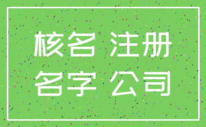 核名 注册_名字 公司