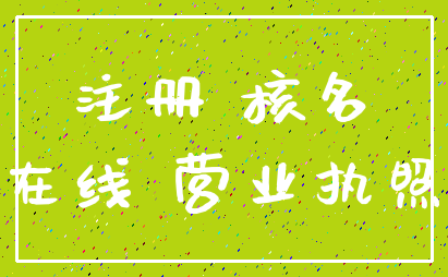 注册 核名_在线 营业执照