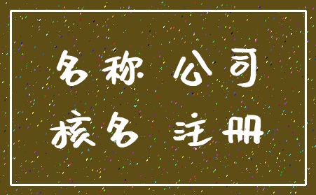 名称 公司_核名 注册