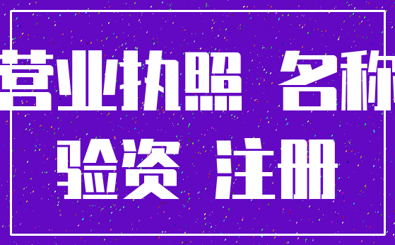 营业执照 名称_验资 注册