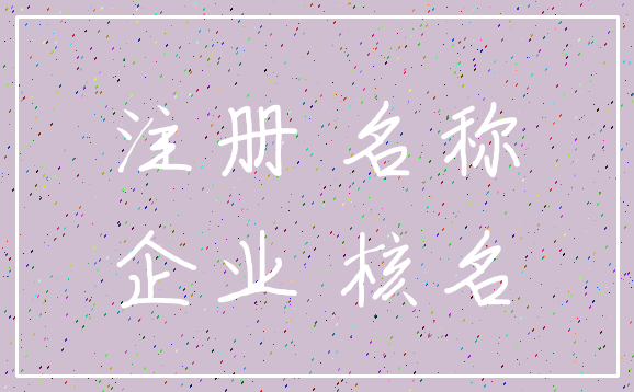 注册 名称_企业 核名