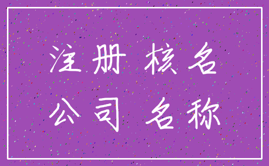 注册 核名_公司 名称
