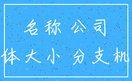名称 公司_字体大小 分支机构