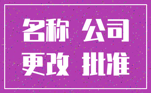 名称 公司_更改 批准