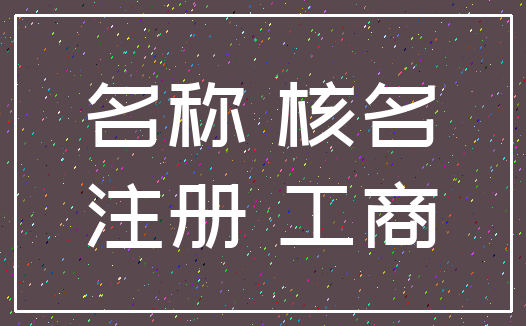 名称 核名_注册 工商