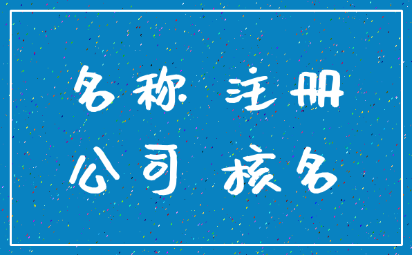 名称 注册_公司 核名