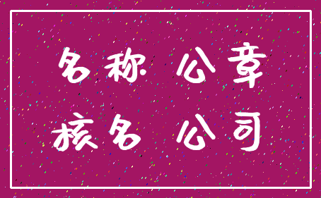 名称 公章_核名 公司