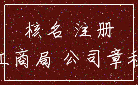 核名 注册_工商局 公司章程