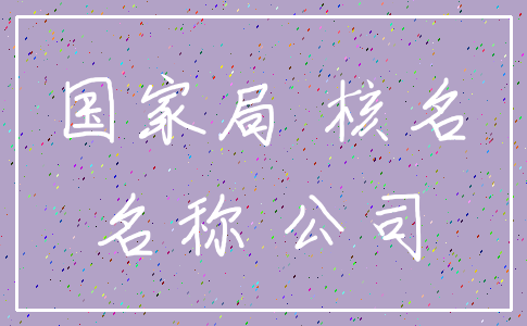 国家局 核名_名称 公司