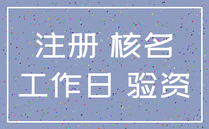 注册 核名_工作日 验资