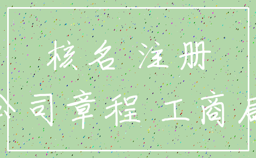 核名 注册_公司章程 工商局